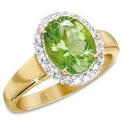 peridot and diamond 9ct gold halo ring UK PDGHR a main