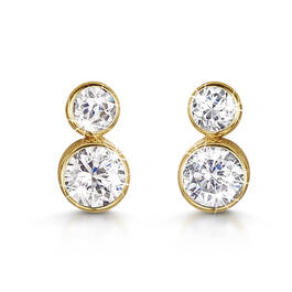 dazzling duo 9ct gold stud earrings UK DDGSE a main