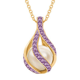 Loves Embrace Pearl Birthstone Necklace 10144 0014 f june