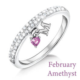 personalised birthstone initial charm si UK BSIR2 b two