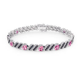 Personalized Black Diamond and Birthstone Bracelet 10776 0019 j october