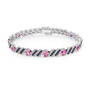 Personalized Black Diamond and Birthstone Bracelet 10776 0019 j october