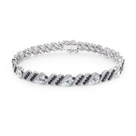 Personalized Black Diamond and Birthstone Bracelet 10776 0019 d april