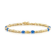 sky blue crystals and diamond cut beaded italian bracelet UK SBIB a main