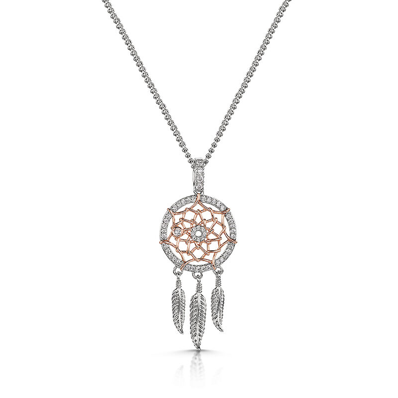 sweet dreams and feather rosa pendant UK SDFRP a main