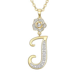 Diamond Rose Initial Pendant 12023 0016 j pendant