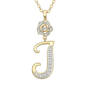 Diamond Rose Initial Pendant with Free Matching Earrings, Diamond Rose Initial Pendant 12023 0016 j pendant