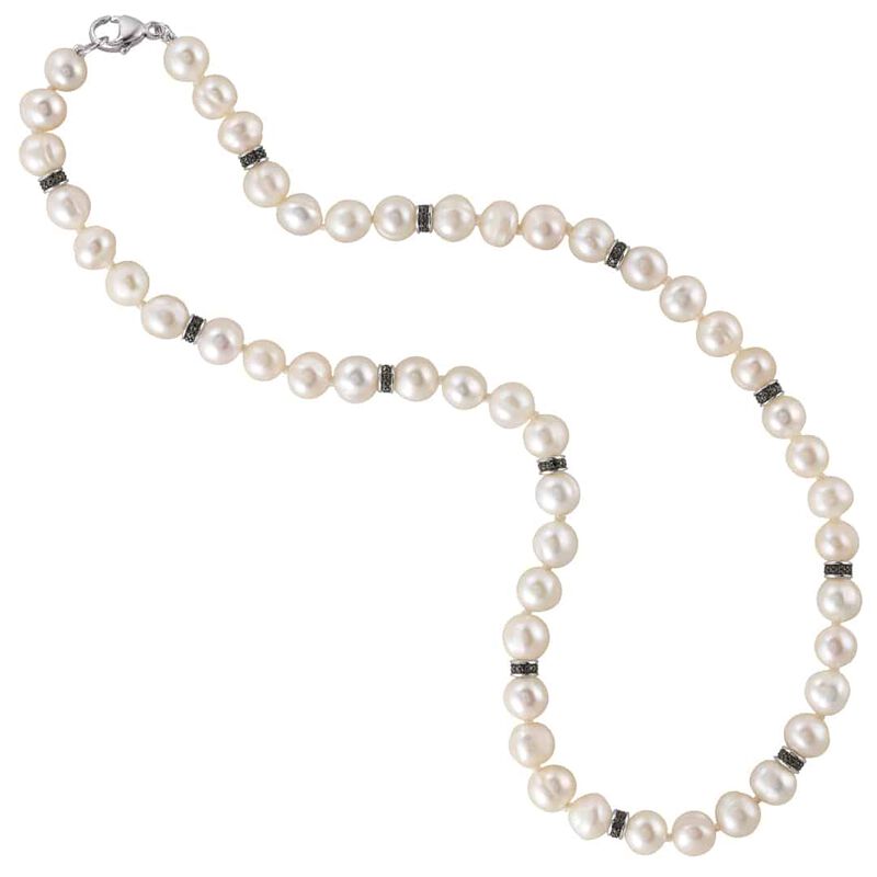 pearl black diamond necklace UK PBDN a main