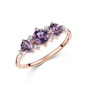 amethyst trio glamour ring UK AMTGR a main