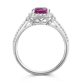 viva magenta fluorite platinum plated silver ring UK PCYR b two