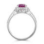 viva magenta fluorite platinum plated silver ring UK PCYR b two