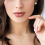 Diamond Rose Initial Pendant with Free Matching Earrings, Diamond Rose Initial Pendant 12023 0016 v model