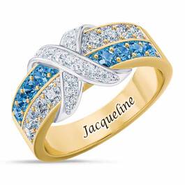 birthstone beauty diamond kiss personalised ring UK BSDKR l dec