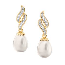diamond wave pearl earrings UK DWPE a main