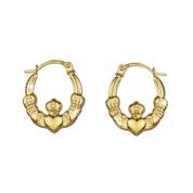 9ct gold claddagh creole earrings UK GCCE a main