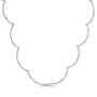 scallop cut sterling silver and diamond necklace UK SCSN b two