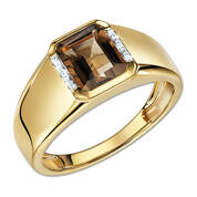 mens brandy quartz and diamond ring UK MBQDR a main