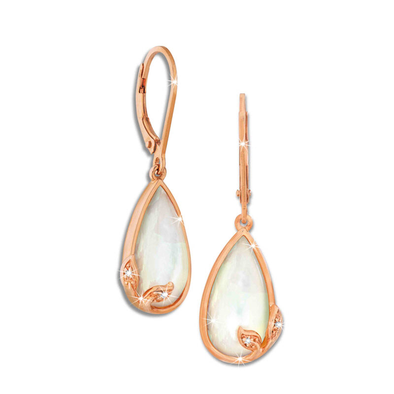 mother of pearl diamond petal earrings UK MPPE a main