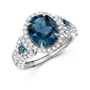 london blue topaz horizon halo ring UK LBTR a main