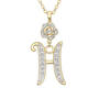 Diamond Rose Initial Pendant with Free Matching Earrings, Diamond Rose Initial Pendant 12023 0016 i pendant