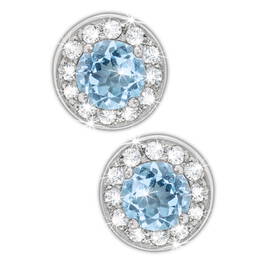 blue white topaz silver stud earrings UK BWTSE a main