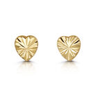 9ct gold heart diamond cut studs UK DCHGS a main