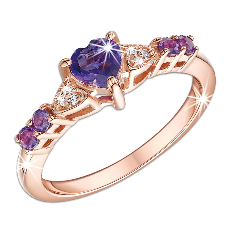 amethyst heart and rose ring UK AHRR a main