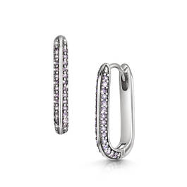 vivacious violet silver oval hoop earrings UK VOSE a main