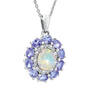 tanzanite and opal silver cluster pendan UK TOSCP2 a main