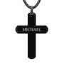 mens black ice diamond cross pendant UK MBICP c back