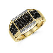 mens bourbon smoky quartz ring UK MBSQR a main