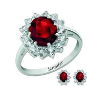 the birthstone halo jewellery set UK BSHJS b two