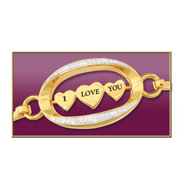 i love you diamond spinner bangle UK ILYSB2 c three