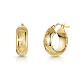 queen of diamonds italian 9ct gold earrings UK QUDGE a main