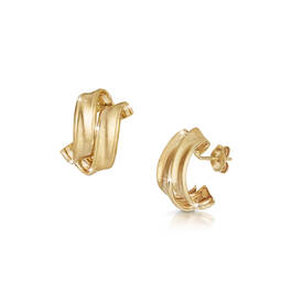 9ct golden duet twirl earrings UK GODTE a main