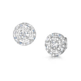 baguette cz halo stud earrings UK BAGE a main