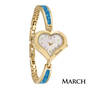 the personalised birthstone heart watch UK PHBW d four