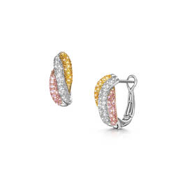magnificent three tone sapphire silver earrings UK TTSSE a main