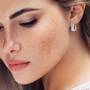 Breaking the Waves Topaz & Diamond Earrings, Shades of Blue Diamond Topaz Hoops 6167 001 4 3