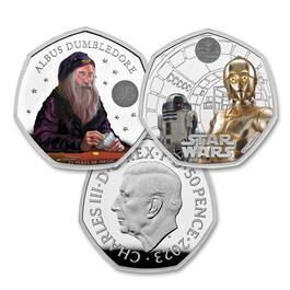 the 2023 50p silver proof collection UK A23P b two