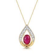 ruby and diamond 14ct gold pendant UK RDEGP a main