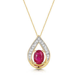 ruby and diamond 14ct gold pendant UK RDEGP a main