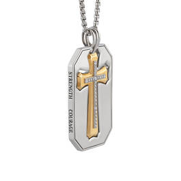 Personalized Two in One Diamond Cross Pendant 12049 0016 f leftside
