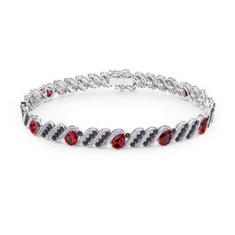 Personalized Black Diamond and Birthstone Bracelet 10776 0019 g july
