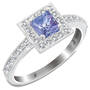 princess of tanzanite silver ring UK PTZR2 a main