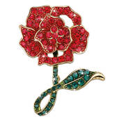 romantic rose crystal brooch UK RRCB a main