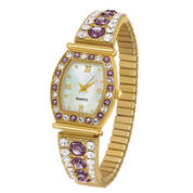 Birthstone Personalised Stretch Watch UK BPSW b february