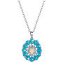 opal turquoise silver cluster pendant UK OTSCP a main