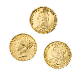 queen victoria gold half sovereigns UK QVHSR b two