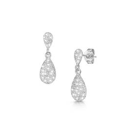 pave silver cz drop earrings UK PSDE a main